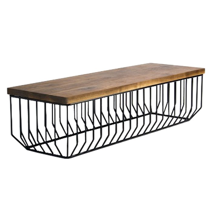Банкетка-столик Reza Feiz Wired Bench Черный в Кирове | Loft Concept 