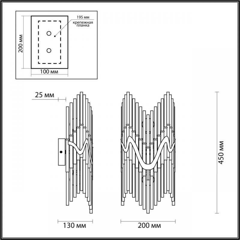 Бра Bronze Pipes стеклянное Бра Bronze Pipes стеклянное в Кирове