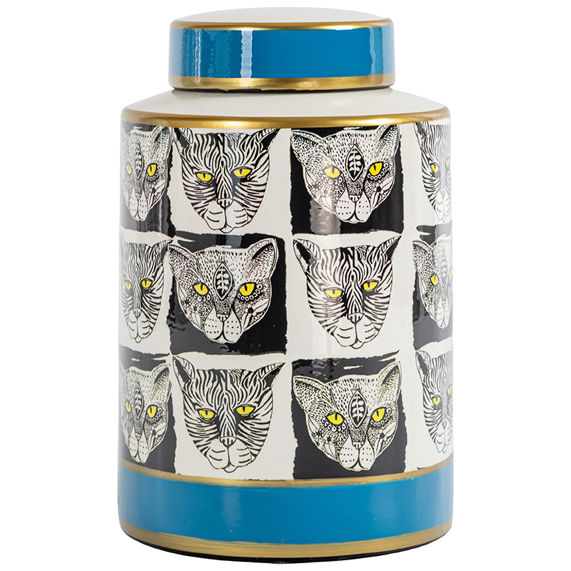 Ваза с крышкой Cats Vase Белый Черно-белый Голубой Золотой Красный Ваза с крышкой Cats Vase Белый Черно-белый Голубой Золотой Красный в Кирове | Loft Concept