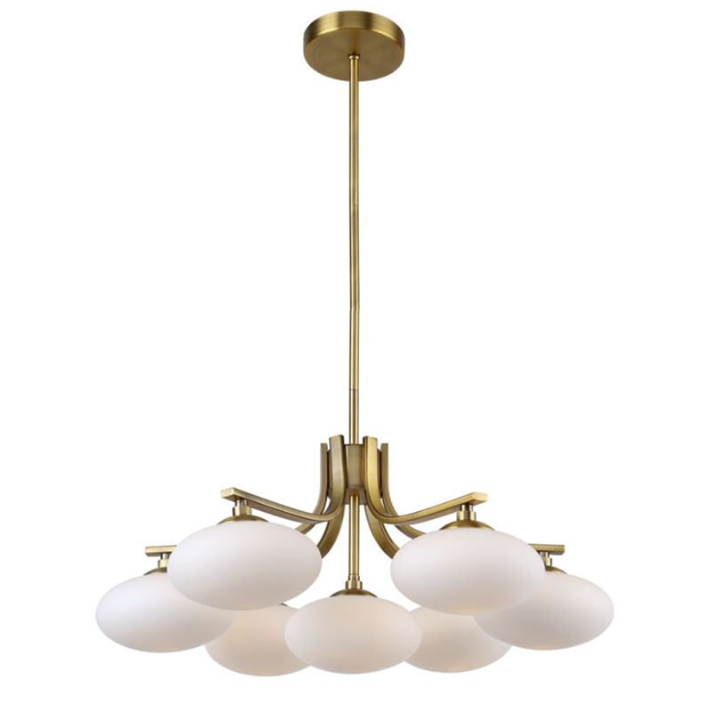 Oval Balls Mushrooms Chandelier 7 Brass Латунь Прозрачный белый Oval Balls Mushrooms Chandelier 7 Brass Латунь Прозрачный белый в Кирове | Loft Concept