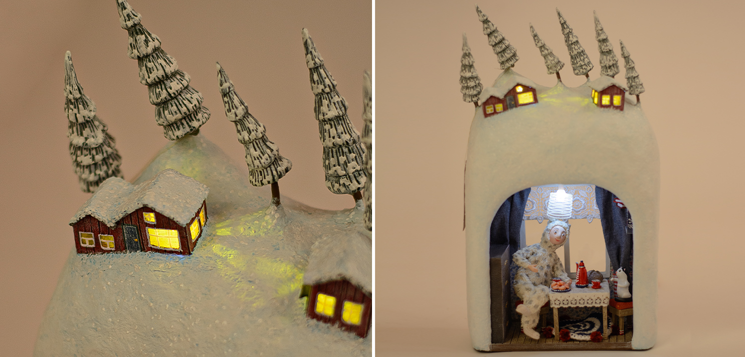 Ночник "Чаепитие зимним вечером" - фото №1