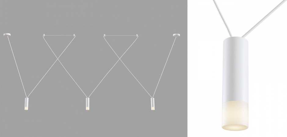 Wireflow LED White Suspension lam 3 патрона Wireflow LED White Suspension lam 3 патрона - Loft-Concept в Кирове