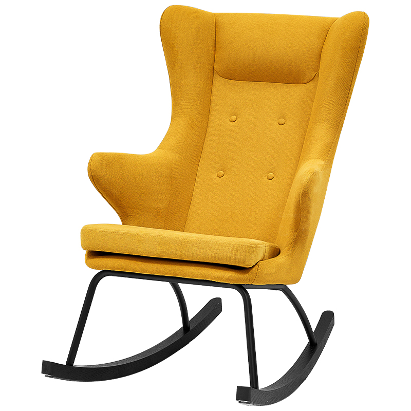 Rocking chair DORIA YELLOW Кресло-Качалка Желтое Желтый Черный Rocking chair DORIA YELLOW Кресло-Качалка Желтое Желтый Черный в Кирове | Loft Concept