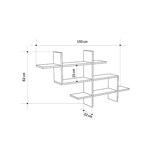 Полка фигурная подвесная цвета антрацит HALIC BOOKCASE ANTHRACITE Полка фигурная подвесная цвета антрацит HALIC BOOKCASE ANTHRACITE в Кирове