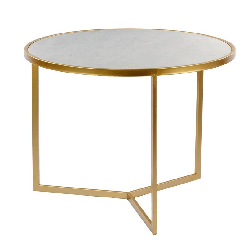 Приставной стол Round Table Marble Золотой Белый Мрамор Bianco Приставной стол Round Table Marble Золотой Белый Мрамор Bianco в Кирове | Loft Concept