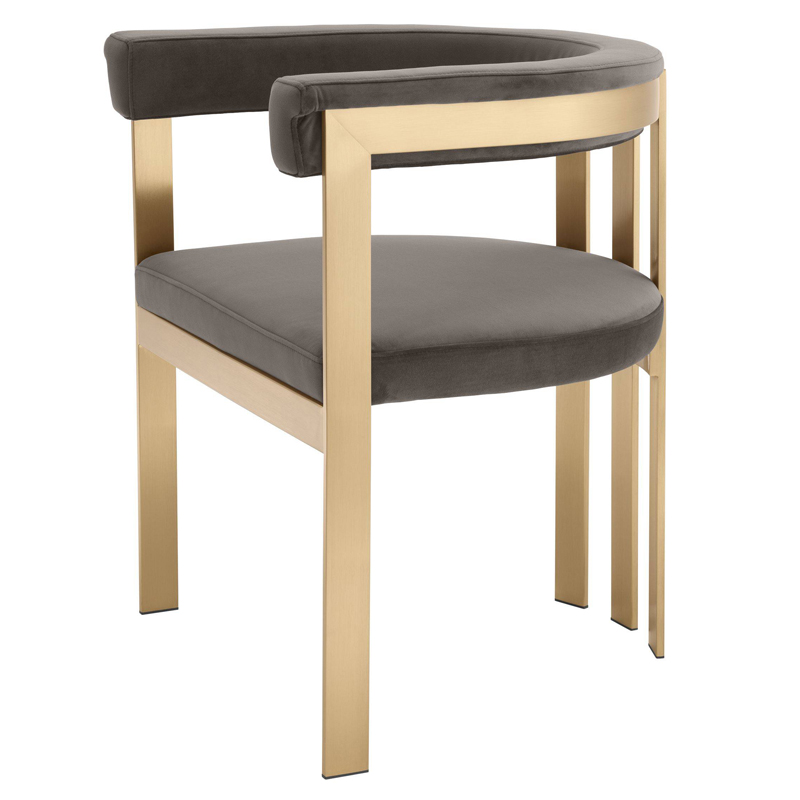 Стул Eichholtz Dining Chair Clubhouse grey Серый Латунь Стул Eichholtz Dining Chair Clubhouse grey Серый Латунь в Кирове | Loft Concept