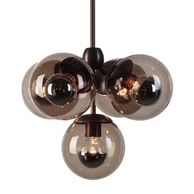 Люстра Modo Chandelier 5 Globes Черный Люстра Modo Chandelier 5 Globes Черный в Кирове | Loft Concept