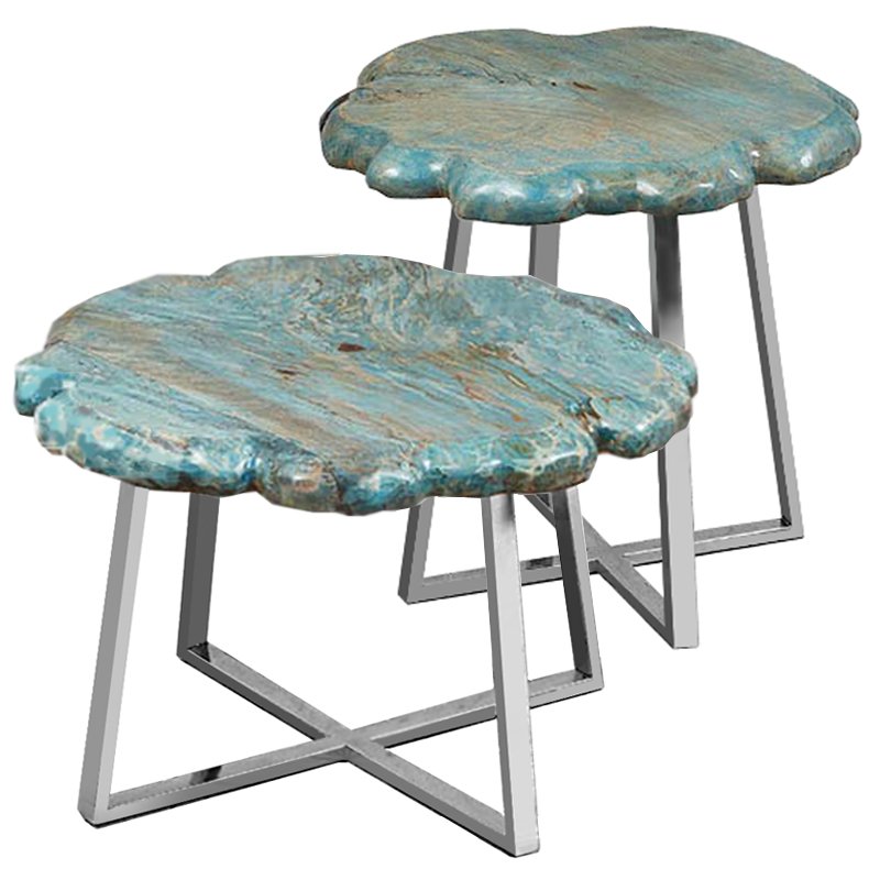 Приставной стол Melted Turquoise Бирюзовый Нержавеющая сталь Приставной стол Melted Turquoise Бирюзовый Нержавеющая сталь в Кирове | Loft Concept
