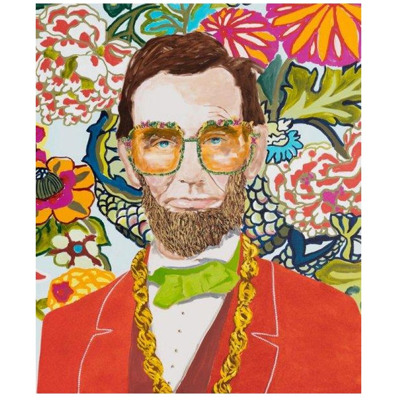 Картина Abe Lincoln with Donkey Chain, Floral Wallpaper, and Red Jacket Мульти Картина Abe Lincoln with Donkey Chain, Floral Wallpaper, and Red Jacket Мульти в Кирове | Loft Concept