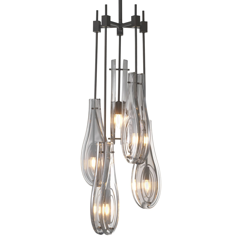 Люстра Eichholtz Chandelier Bellano L Bronze Темная бронза Стекло Смок Люстра Eichholtz Chandelier Bellano L Bronze Темная бронза Стекло Смок в Кирове | Loft Concept
