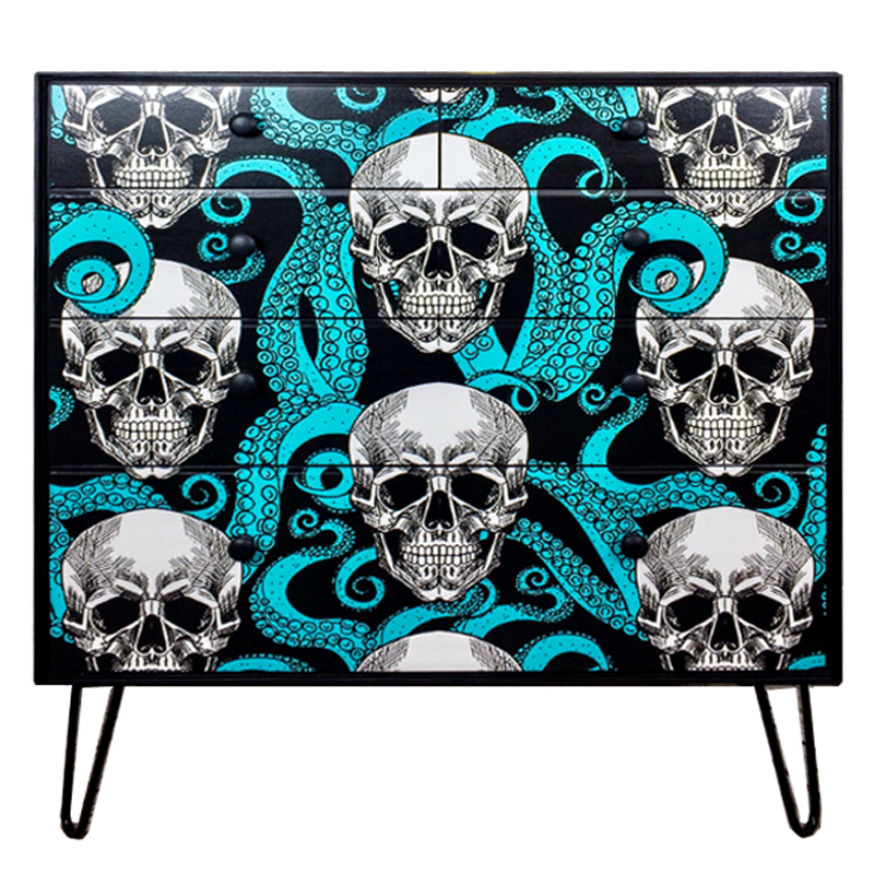 Комод с Черепами Chest of Drawers Skull and Octopus Черный Бирюзовый Комод с Черепами Chest of Drawers Skull and Octopus Черный Бирюзовый в Кирове | Loft Concept