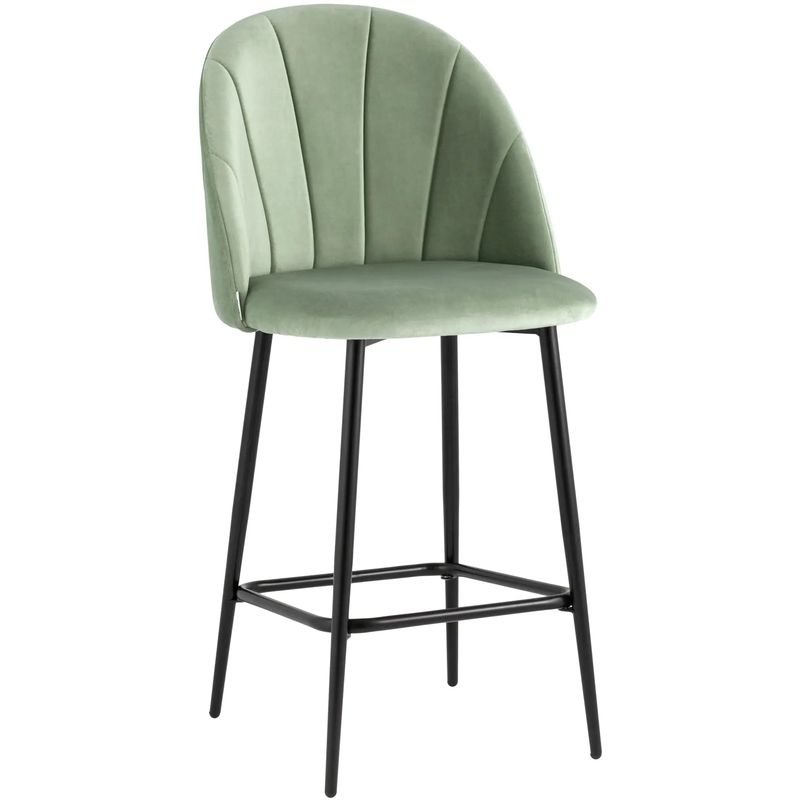 Барный Стул Balsari S Chair Фисташковый Велюр Зеленый Черный Барный Стул Balsari S Chair Фисташковый Велюр Зеленый Черный в Кирове | Loft Concept