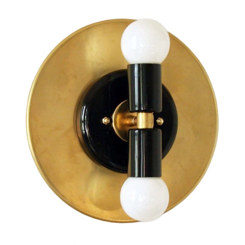 Modern Wall Double Sconce Gold Black Глянцевое золото Черный в Кирове | Loft Concept 