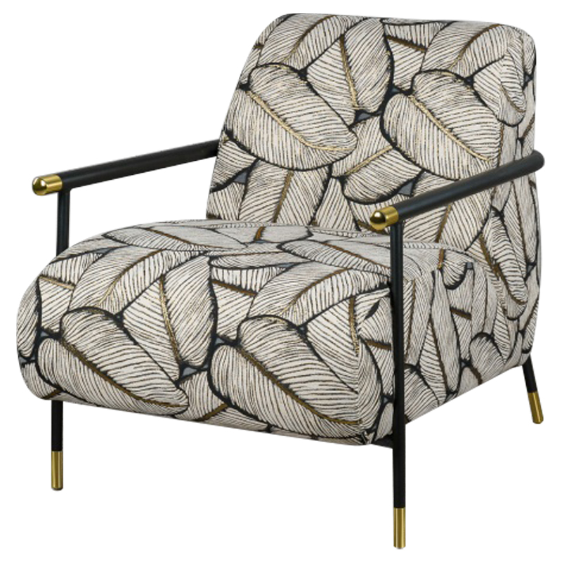 Кресло с Цветным принтом Листья Foliage Armchair Grey Серый ivory ( слоновая кость ) Черный Золотой Кресло с Цветным принтом Листья Foliage Armchair Grey Серый ivory ( слоновая кость ) Черный Золотой в Кирове | Loft Concept