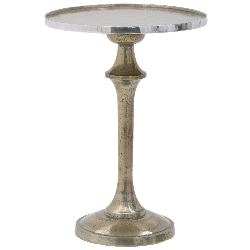 Круглый приставной стол Bourne Patina Side Table Серебряный Золотой Круглый приставной стол Bourne Patina Side Table Серебряный Золотой в Кирове | Loft Concept