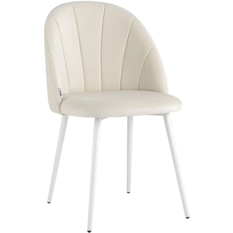 Стул Balsari S Chair Молочный Велюр Белые ножки Молочный Белый Стул Balsari S Chair Молочный Велюр Белые ножки Молочный Белый в Кирове | Loft Concept