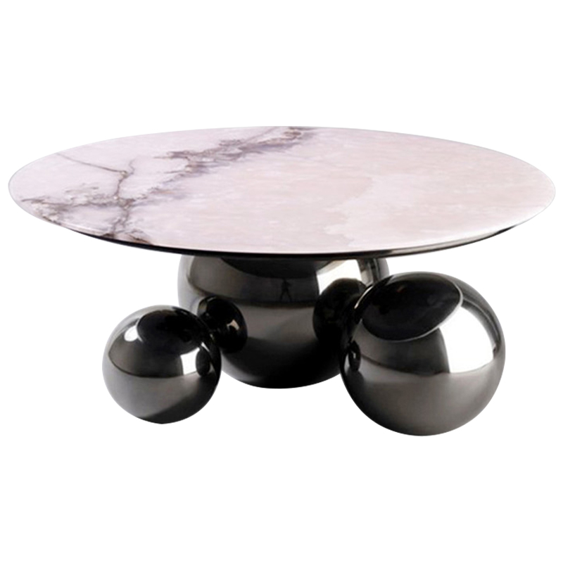 Кофейный стол Ball Metal Graphite Coffee Table Графит Белый Мрамор Bianco Кофейный стол Ball Metal Graphite Coffee Table Графит Белый Мрамор Bianco в Кирове | Loft Concept