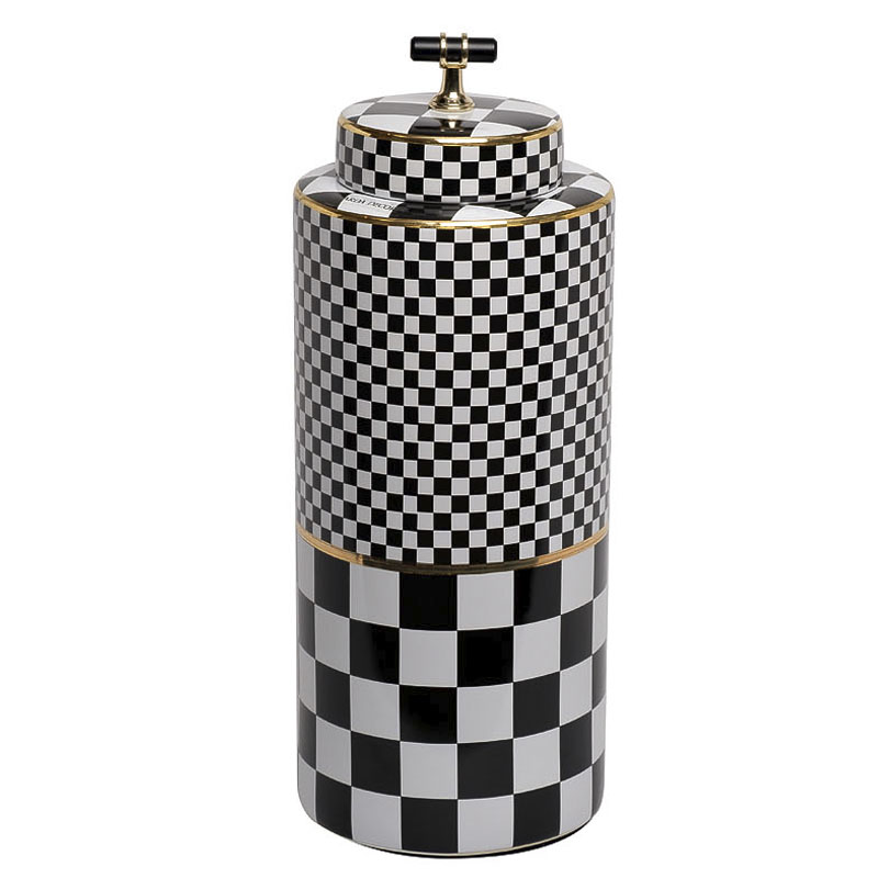 Ваза Chess Vase 37 Черный Белый Золотой Ваза Chess Vase 37 Черный Белый Золотой в Кирове | Loft Concept