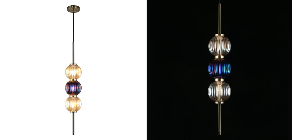 Подвесной светильник Shell Beads с цветным стеклом Подвесной светильник Shell Beads с цветным стеклом - Loft-Concept в Кирове
