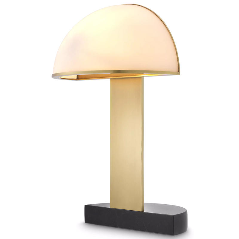 Настольная лампа Eichholtz Table Lamp Archer Белое матовое стекло Латунь Черный в Кирове | Loft Concept 