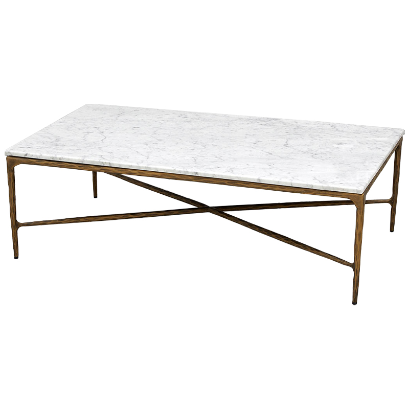 Кофейный стол с мраморной столешницей Randy Marble Coffee Table Белый Мрамор Bianco Латунь Кофейный стол с мраморной столешницей Randy Marble Coffee Table Белый Мрамор Bianco Латунь в Кирове | Loft Concept