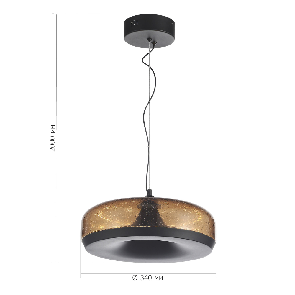 Подвесной светильник с стеклянным плафоном LED 42W 3000K Glass Textured Lampshade в Кирове