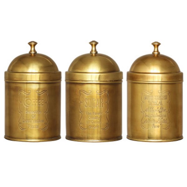 Набор банок Kitchen Canister Sets Brass Латунь Набор банок Kitchen Canister Sets Brass Латунь в Кирове | Loft Concept