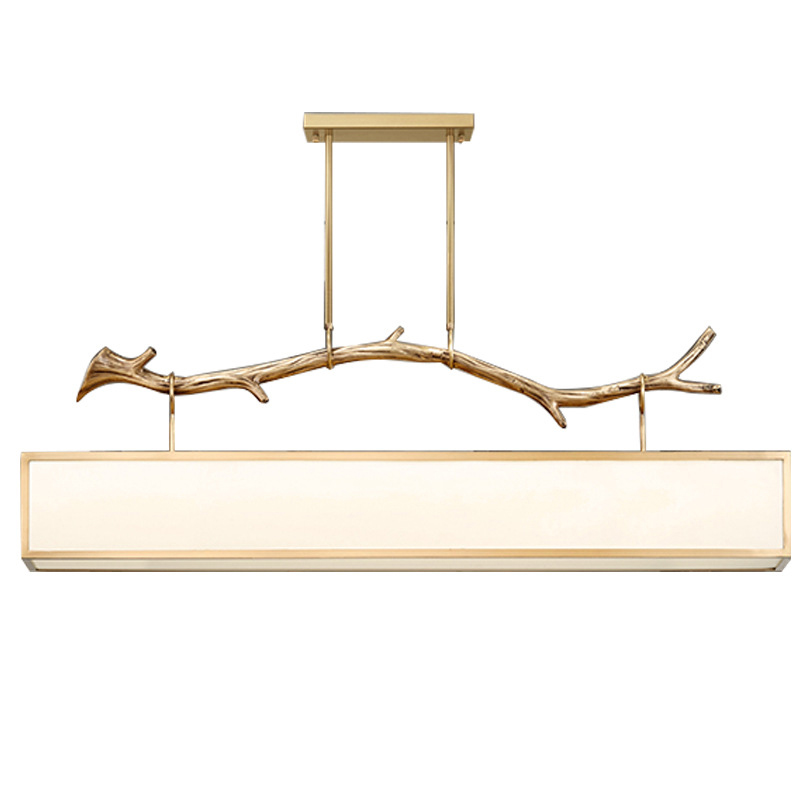 Дизайнерская прямоугольная люстра с золотой веткой Rectangular chandelier golden branch Золотой Дизайнерская прямоугольная люстра с золотой веткой Rectangular chandelier golden branch Золотой в Кирове | Loft Concept