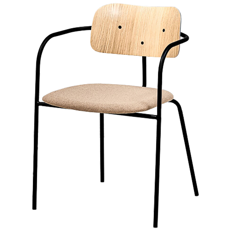 Стул Pilar Loft Stool beige Черный Бежевый Древесина Стул Pilar Loft Stool beige Черный Бежевый Древесина в Кирове | Loft Concept