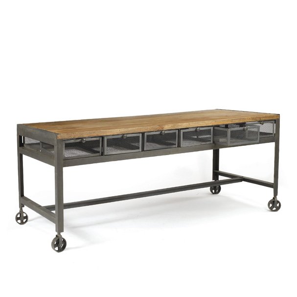 Стол Industrial Metal Metropolitan Work Table Черный Стол Industrial Metal Metropolitan Work Table Черный в Кирове | Loft Concept