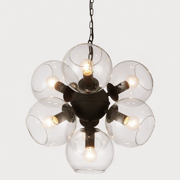 Люстра Sphere Cumulus Glass Chandelier 7 Черный Люстра Sphere Cumulus Glass Chandelier 7 Черный в Кирове | Loft Concept
