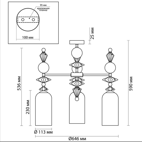 Люстра Iris Glass Chandelier candy 3 chrome Люстра Iris Glass Chandelier candy 3 chrome в Кирове