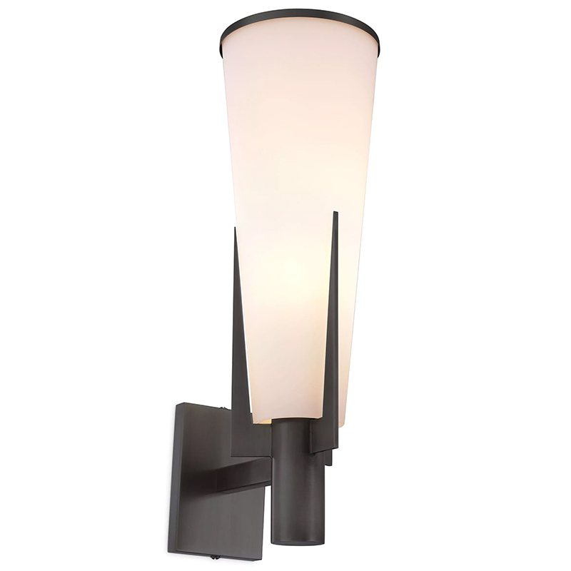 Бра Eichholtz Wall Lamp Dino Bronze Белое матовое стекло Черный Темная бронза Бра Eichholtz Wall Lamp Dino Bronze Белое матовое стекло Черный Темная бронза в Кирове | Loft Concept