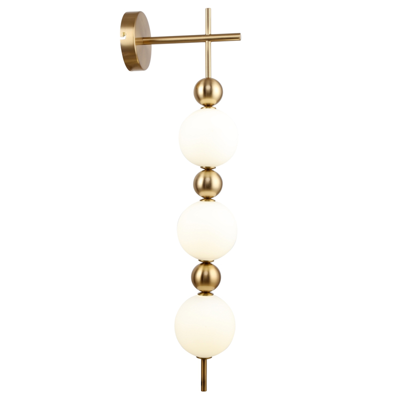 Бра PEARLS SUSPENSION 3 Лампы Белый Латунь Бра PEARLS SUSPENSION 3 Лампы Белый Латунь в Кирове | Loft Concept