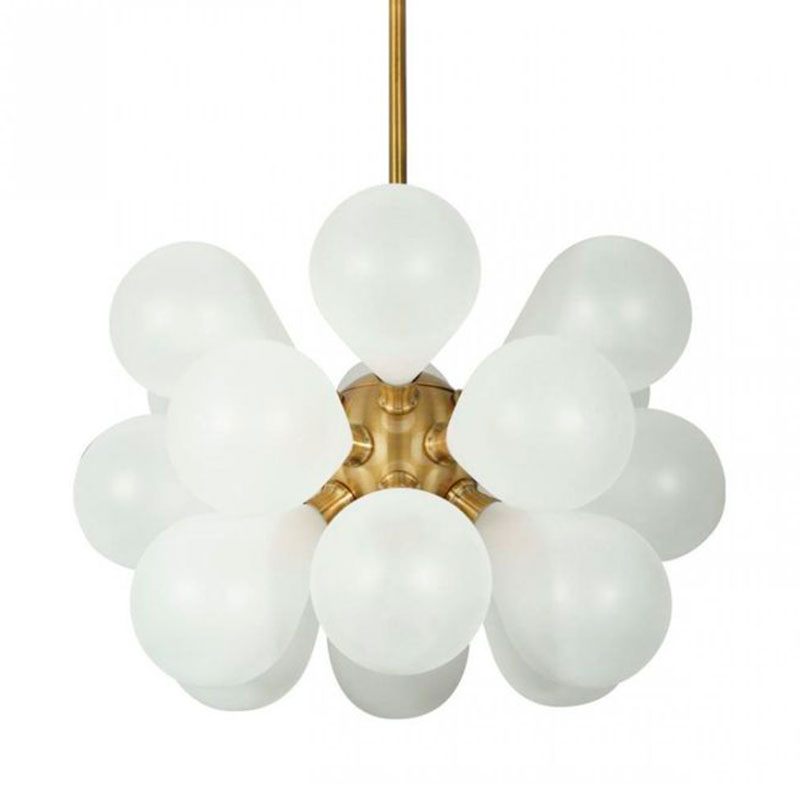 Люстра Simonet Chandelier White 55 см Белый Золотой Люстра Simonet Chandelier White 55 см Белый Золотой в Кирове | Loft Concept