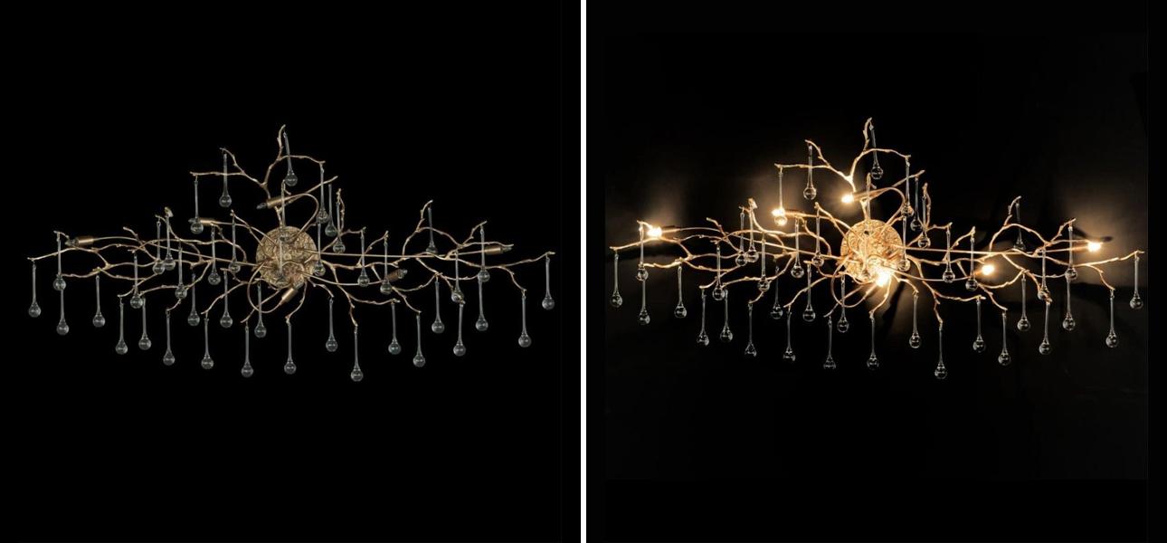 Бра Crystal Drops Gold 6 ламп - фото