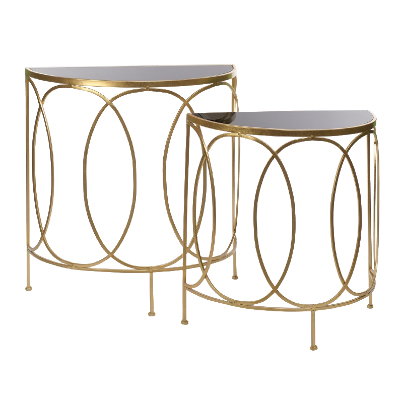 Консоль полукруглая Frame Metallic Gold Золотой Желтый Консоль полукруглая Frame Metallic Gold Золотой Желтый в Кирове | Loft Concept