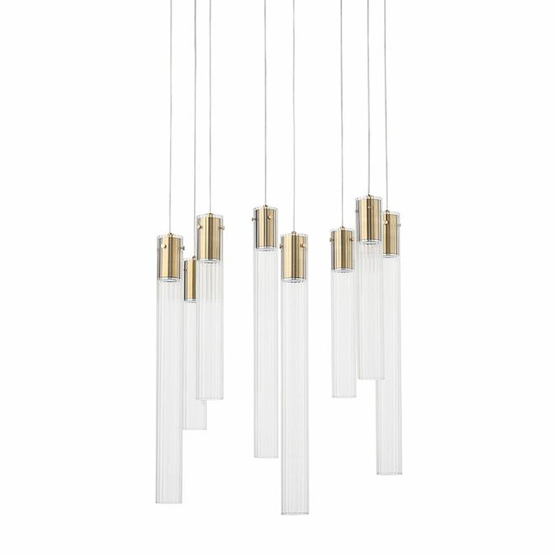 Люстра Jenae Glass Tubes Chandelier 8 Прозрачное Стекло Латунь Люстра Jenae Glass Tubes Chandelier 8 Прозрачное Стекло Латунь в Кирове | Loft Concept