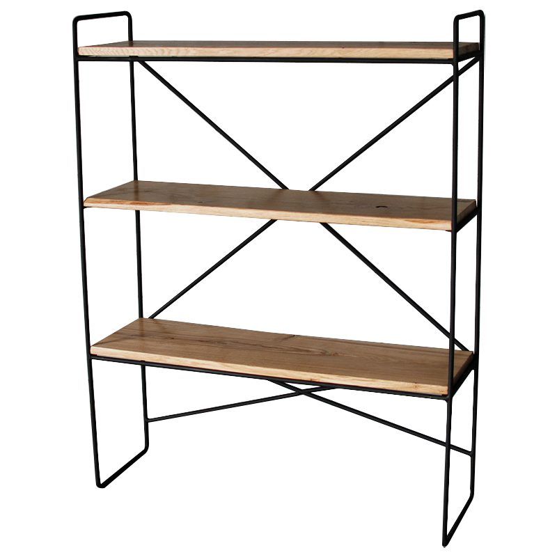 Стеллаж Ridley Industrial Metal Rust Rack Черный Светлый дуб Стеллаж Ridley Industrial Metal Rust Rack Черный Светлый дуб в Кирове | Loft Concept