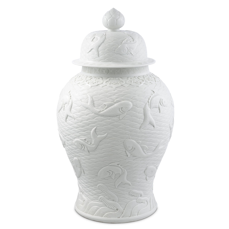 Ваза с крышкой Eichholtz Jar Voltaire Белый Ваза с крышкой Eichholtz Jar Voltaire Белый в Кирове | Loft Concept
