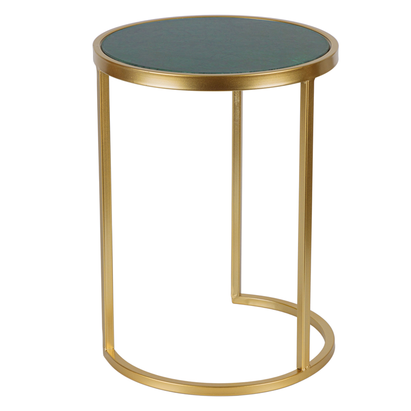 Приставной стол Round Table Marble gold зеленый мрамор Золотой Зеленый Приставной стол Round Table Marble gold зеленый мрамор Золотой Зеленый в Кирове | Loft Concept