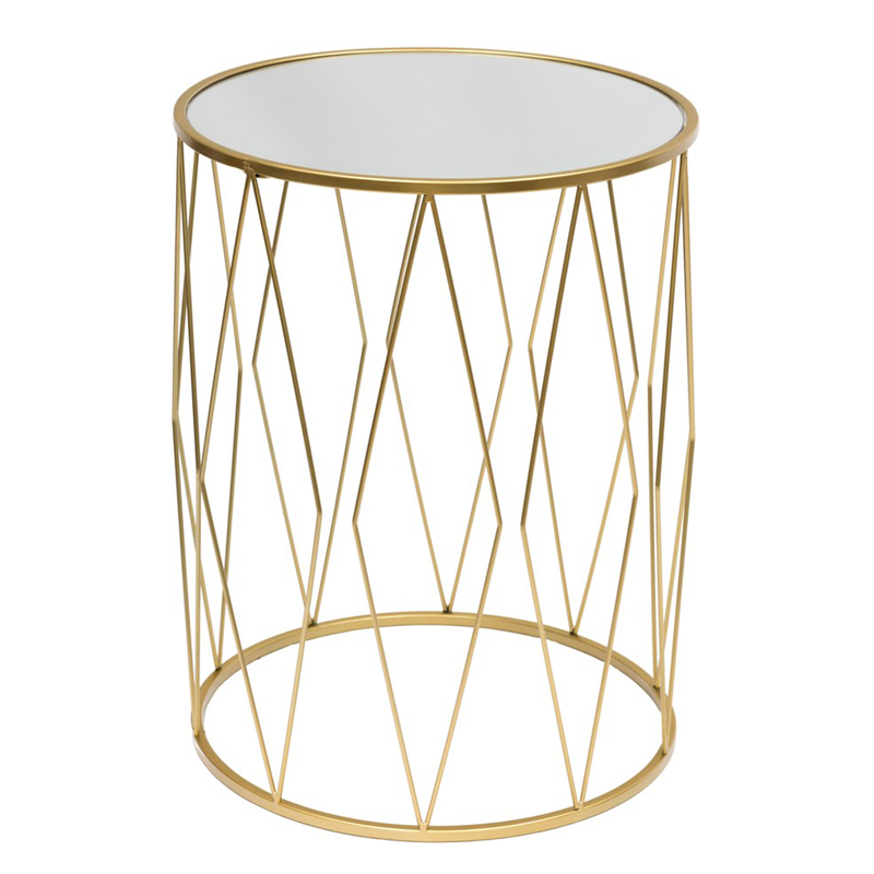 Приставной стол Geometric Interior Table белое стекло Золотой Белый в Кирове | Loft Concept 