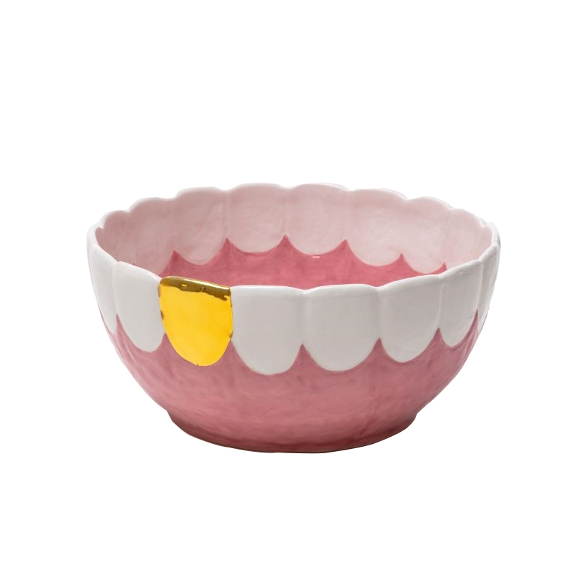 Блюдо Seletti Toothy Frootie Золотой Розовый Белый Блюдо Seletti Toothy Frootie Золотой Розовый Белый в Кирове | Loft Concept