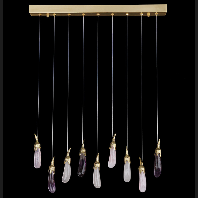 Люстра Eggplant Chandelier Line Латунь Белый Розовый пастельный Violet Dusk ( фиолетовый сумрак ) Люстра Eggplant Chandelier Line Латунь Белый Розовый пастельный Violet Dusk ( фиолетовый сумрак ) в Кирове | Loft Concept