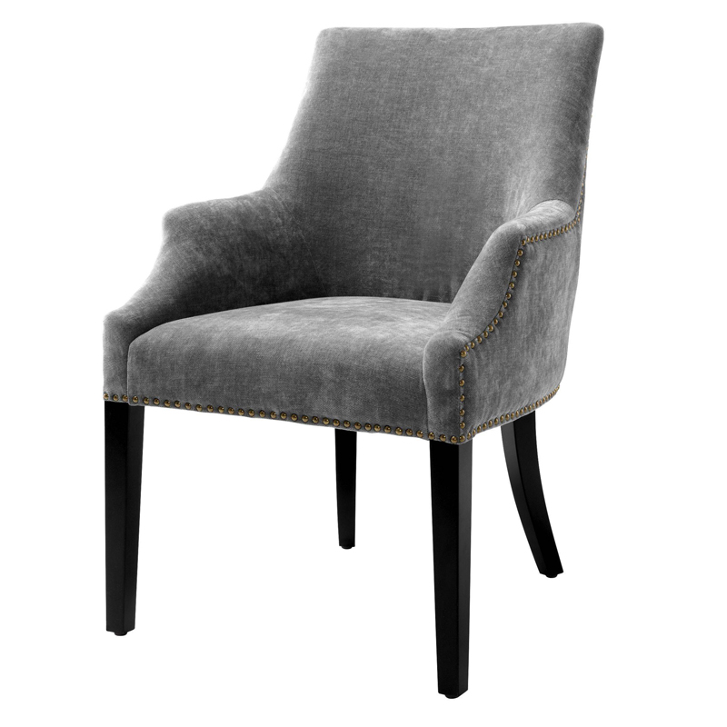 Стул Eichholtz Dining Chair Legacy grey Серый Черный Латунь Античная полированная Стул Eichholtz Dining Chair Legacy grey Серый Черный Латунь Античная полированная в Кирове | Loft Concept
