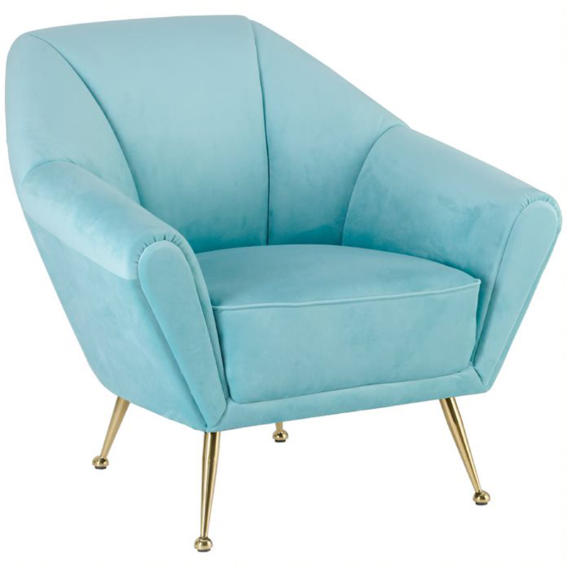 Кресло Brunner Chair light blue Голубой Золотой Кресло Brunner Chair light blue Голубой Золотой в Кирове | Loft Concept