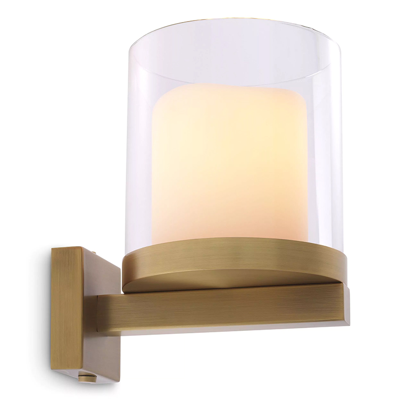 Бра Eichholtz Wall Lamp Donovan Brass Белый Латунь Прозрачное Стекло Бра Eichholtz Wall Lamp Donovan Brass Белый Латунь Прозрачное Стекло в Кирове | Loft Concept