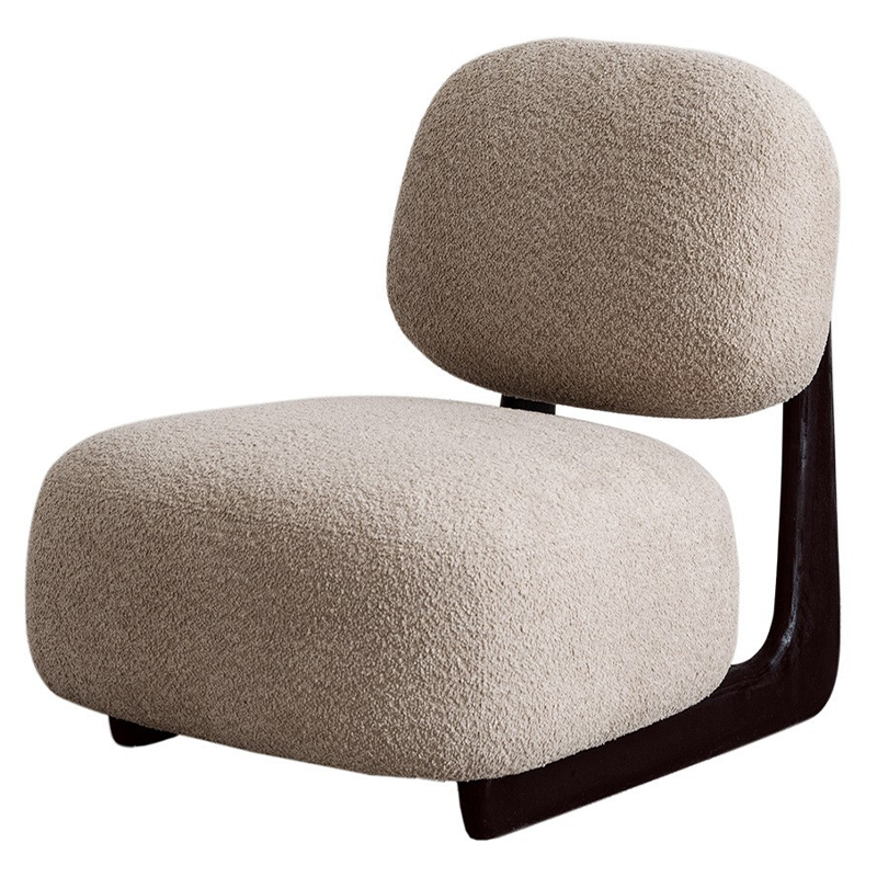 Кресло Eesa Cozy Wood Armchair Черный Бежевый в Кирове | Loft Concept 