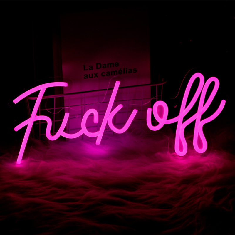 Неоновая настенная лампа Fuck Off Neon Wall Lamp Розовый Розовый Прозрачный Неоновая настенная лампа Fuck Off Neon Wall Lamp Розовый Розовый Прозрачный в Кирове | Loft Concept