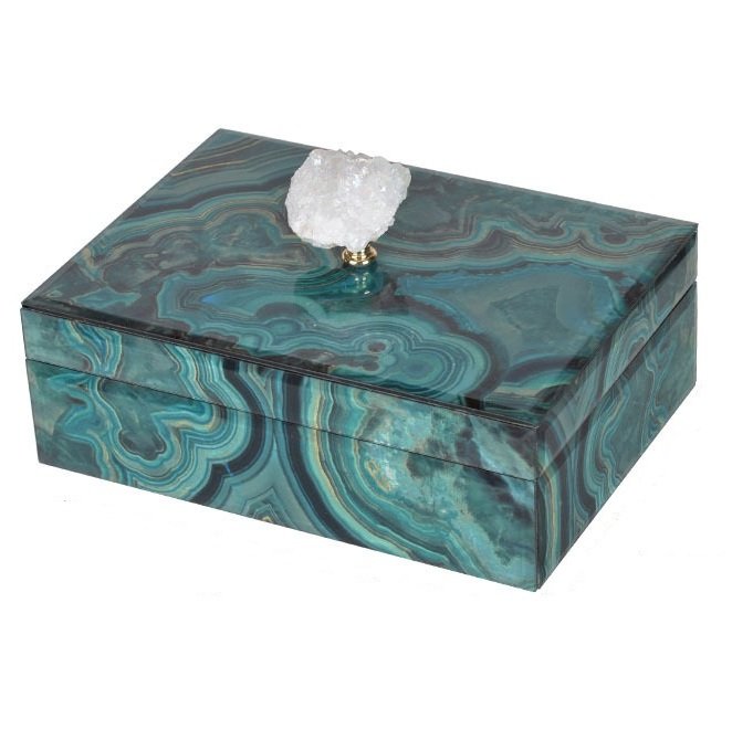 Шкатулка Malachite Pattern горный хрусталь L Малахит (зеленый) Шкатулка Malachite Pattern горный хрусталь L Малахит (зеленый) в Кирове | Loft Concept